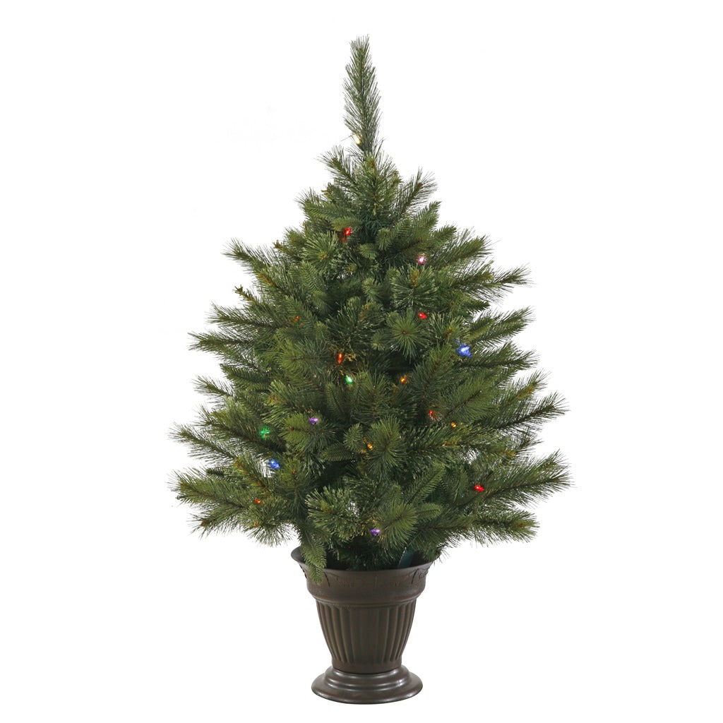 3.5' x 28" Artificial Cashmere Pine Battery Operated 50 Multi-Color Italian LED Lights 1