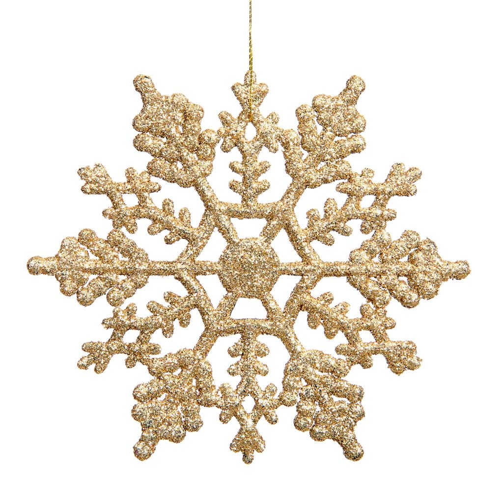 6.25" Gold Glitter Snowflake Ornament (12 pack) 1