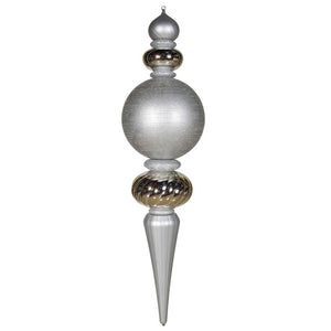 62" Silver Shiny / Matte / Glitter Finial Ornament 1