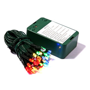 20' 50 Light Green Wire Multi-Color Battery Operated LED Miniature String with Timer 2