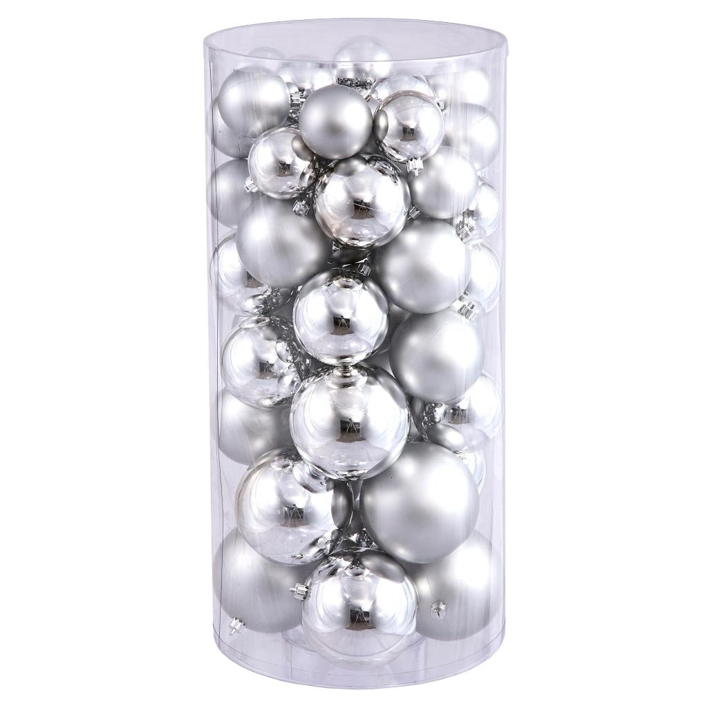 1.5" - 2" Silver Shiny Matte Ball Ornament (50 pack) 1