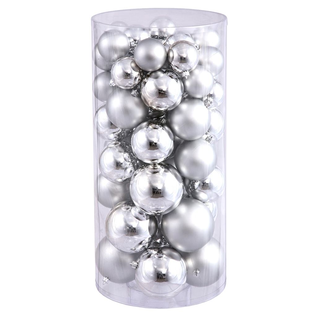 2.4" / 3" / 4" Silver Shiny Matte Ball Ornament (50 pack) 1