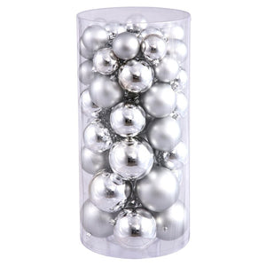 2.4" / 3" / 4" Silver Shiny Matte Ball Ornament (50 pack) 1