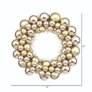 12" Gold Colored Ball Ornament 2