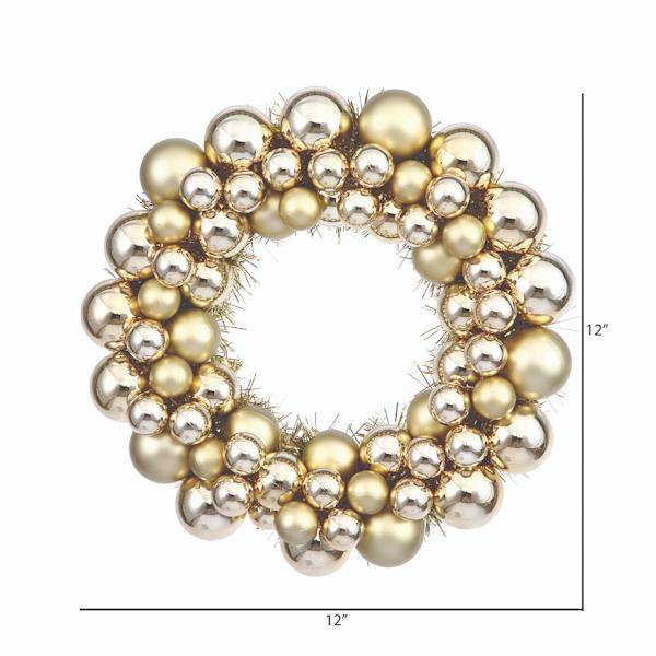 12" Gold Colored Ball Ornament 2