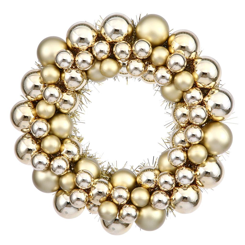 12" Gold Colored Ball Ornament 1