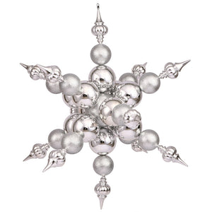 39" Silver Shiny Glitter Radical Snowflake Ornament 1