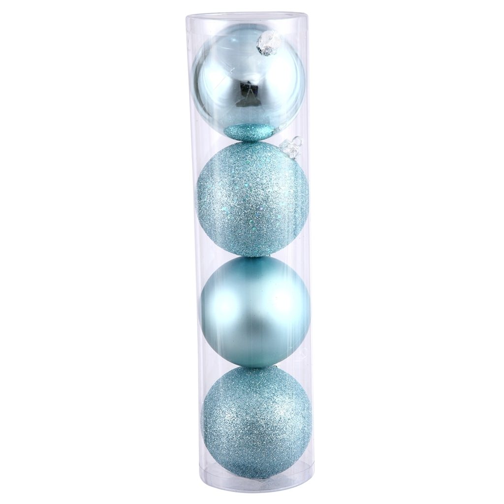 2.75" Baby Blue Shiny Matte Glitter Sequin Ball Ornament (20 pack) 1