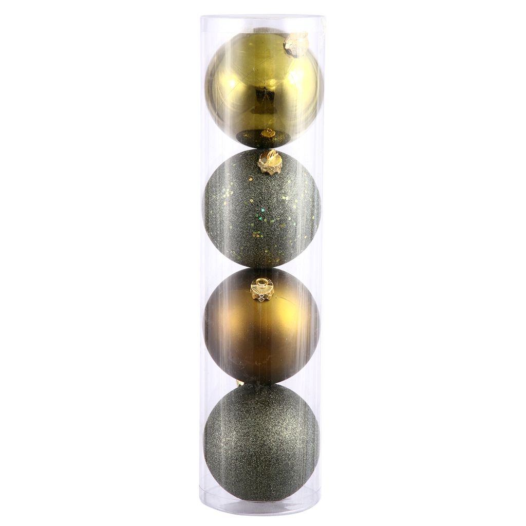4.75" Olive 4 Finish Ball Ornament (4 pack) 1