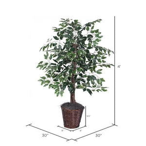 4' Artificial Variegated Ficus Bush 5
