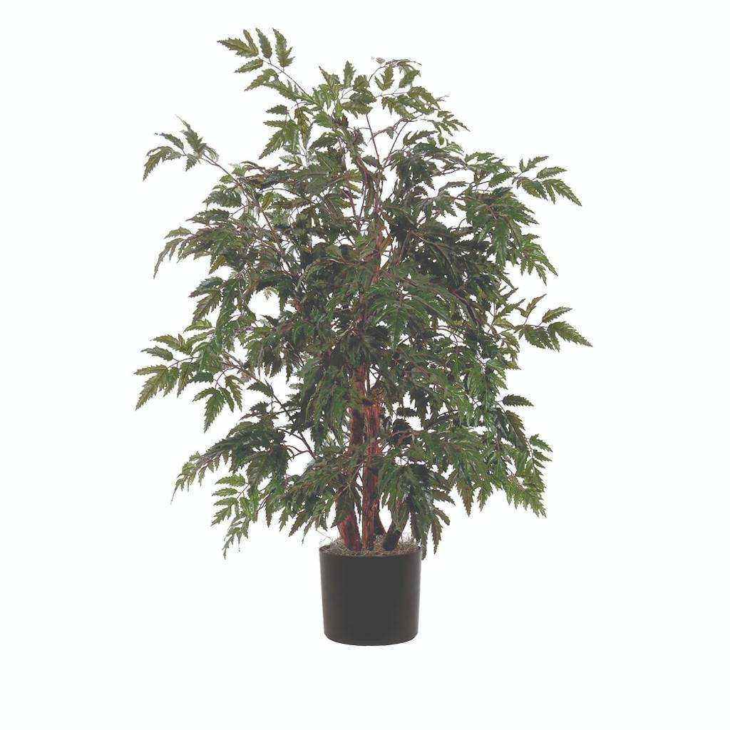 48" Artificial Ming Aralia Bush in Decorative Rattan Basket 1