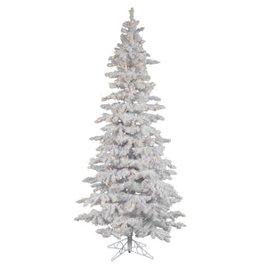 6.5' X 39" Flocked White Slim 300 Warm White Italian LED Lights 1