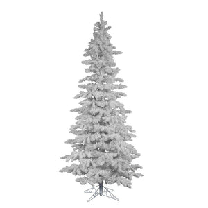 9' x 49" Artificial Flocked White Spruce Slim 1