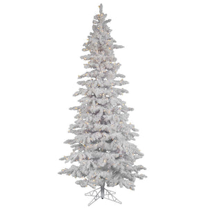 10' x 55" Artificial Flocked White Slim 650 Warm White Italian LED Lights 1