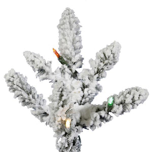 4.5' x 41" Artificial Flocked Utica Fir 250 Multi-Color Italian LED Lights 2