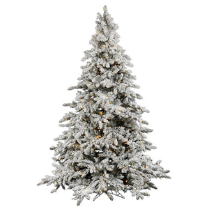 10' x 77" Artificial Flocked Utica Fir 1,250 Warm White Italian LED Lights 1