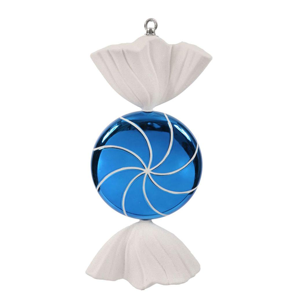 18.5" Blue / White Swirl Candy Ornament 1