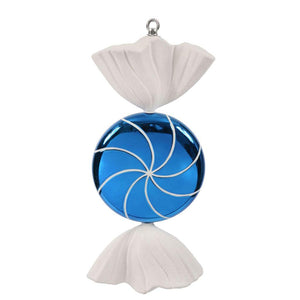 18.5" Blue / White Swirl Candy Ornament 1