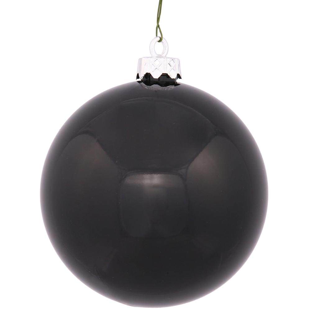 3" Jet Black Shiny Finish Ball Ornament (32 pack) 1