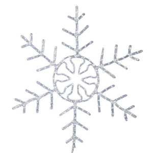 24" 160 Light Pure White Forked Snowflake LED Christmas Light 1