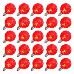 G40 Candelabra Screw Base Red LED Faceted (25 pack) 1