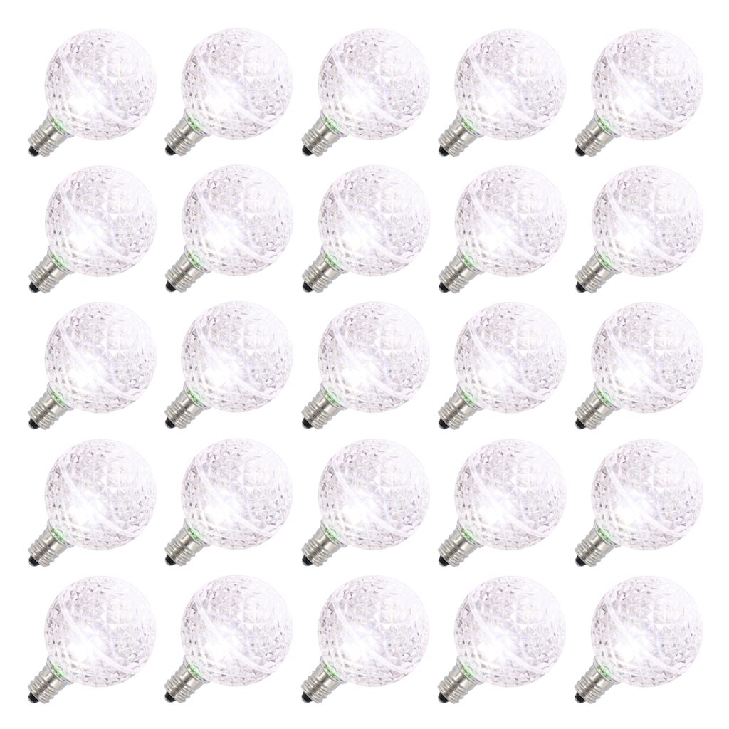 0.45 watt G40 Candelabra Screw Base Pure White Faceted LED (25 pack) 1