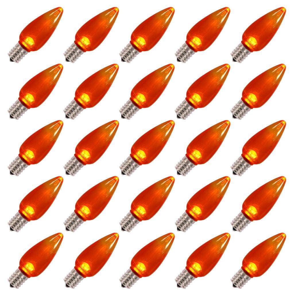 C9 Intermediate Screw Base Transparent Orange Twinkle LED (25 pack) 1