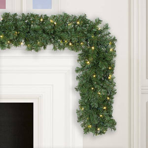 9' x 14" Artificial Grand Teton Garland 100 Warm White Wide Angle LED Lights 2