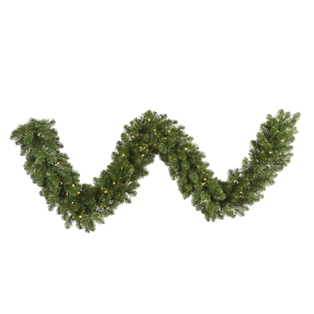 9' x 14" Artificial Grand Teton Garland 100 Warm White Wide Angle LED Lights 1