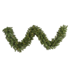 9' x 14" Artificial Grand Teton Garland 100 Warm White Wide Angle LED Lights 1
