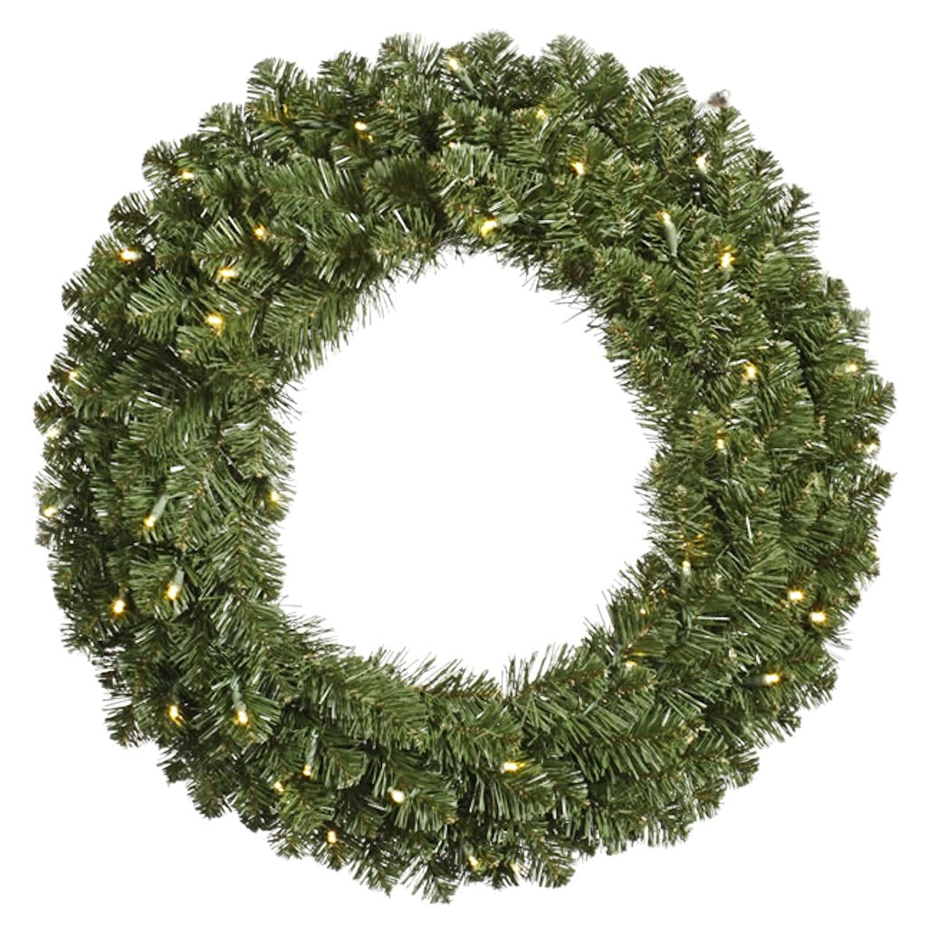 84" Artificial Grand Teton Wreath 800 Warm White Wide Angle LED Lights 1