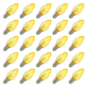 5 watt 130 volt C7 Candelabra Screw Base Transparent Yellow Twinkle (25 pack) 1