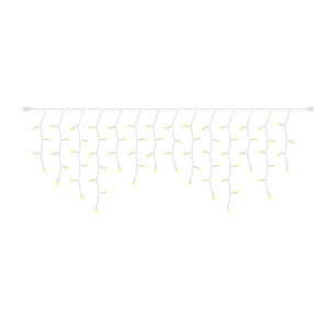 70 Light 9' White Wire Yellow Twinkle LED Icicle Light String 2