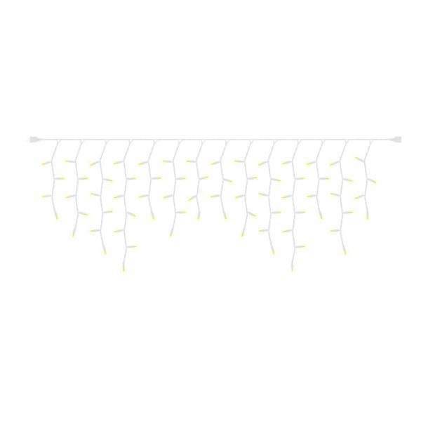 70 Light 9' White Wire Yellow Twinkle LED Icicle Light String 2