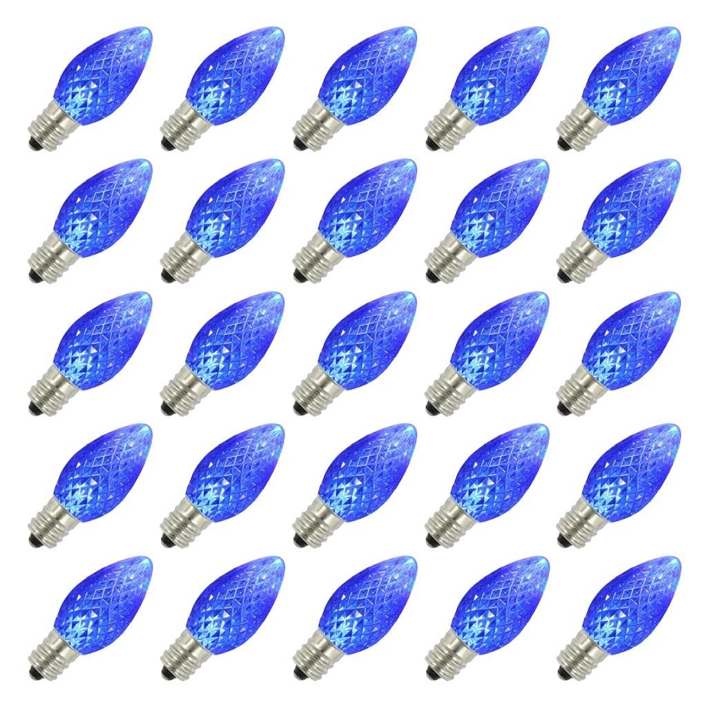 0.38 watt 120 volt C7 Candelabra Screw Blue LED (25 Pack) 1