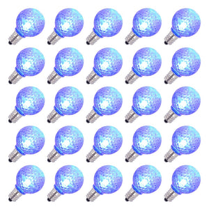 0.38 watt G30 Candelabra Screw Base Blue Faceted LED (25 pack) 1