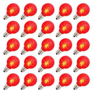 0.38 watt G30 Candelabra Screw Base Red Faceted LED (25 pack) 1