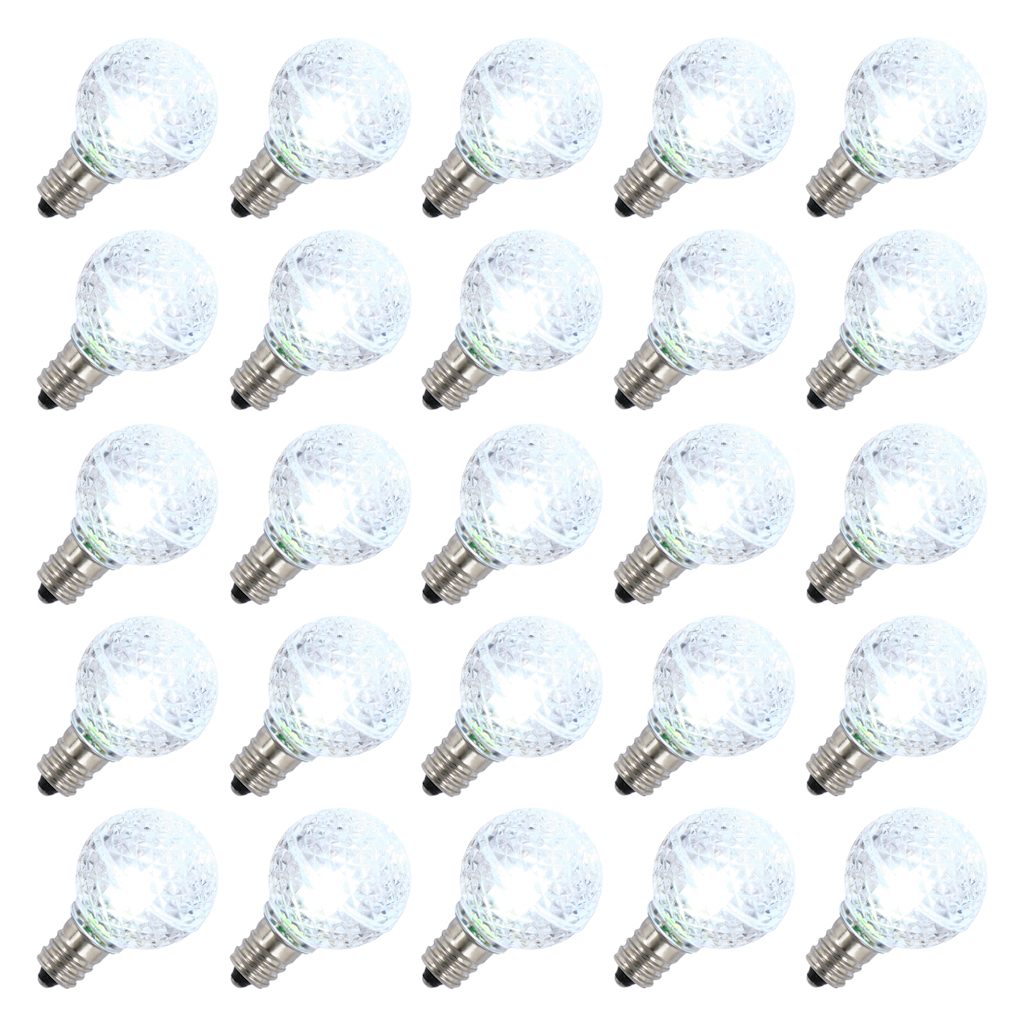 G30 Candelabra Screw Base Cool White LED Faceted (25 pack) 1