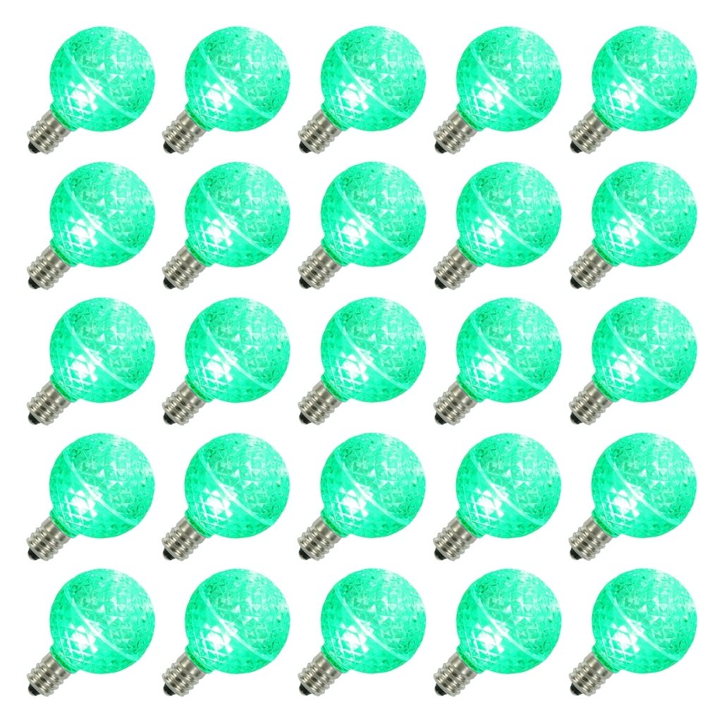0.38 watt G40 Candelabra Screw Base Green Faceted LED (25 pack) 1
