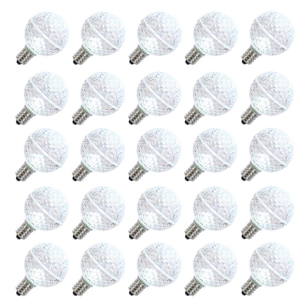 0.38 watt G40 Candelabra Screw Base Cool White Faceted LED (25 pack) 1
