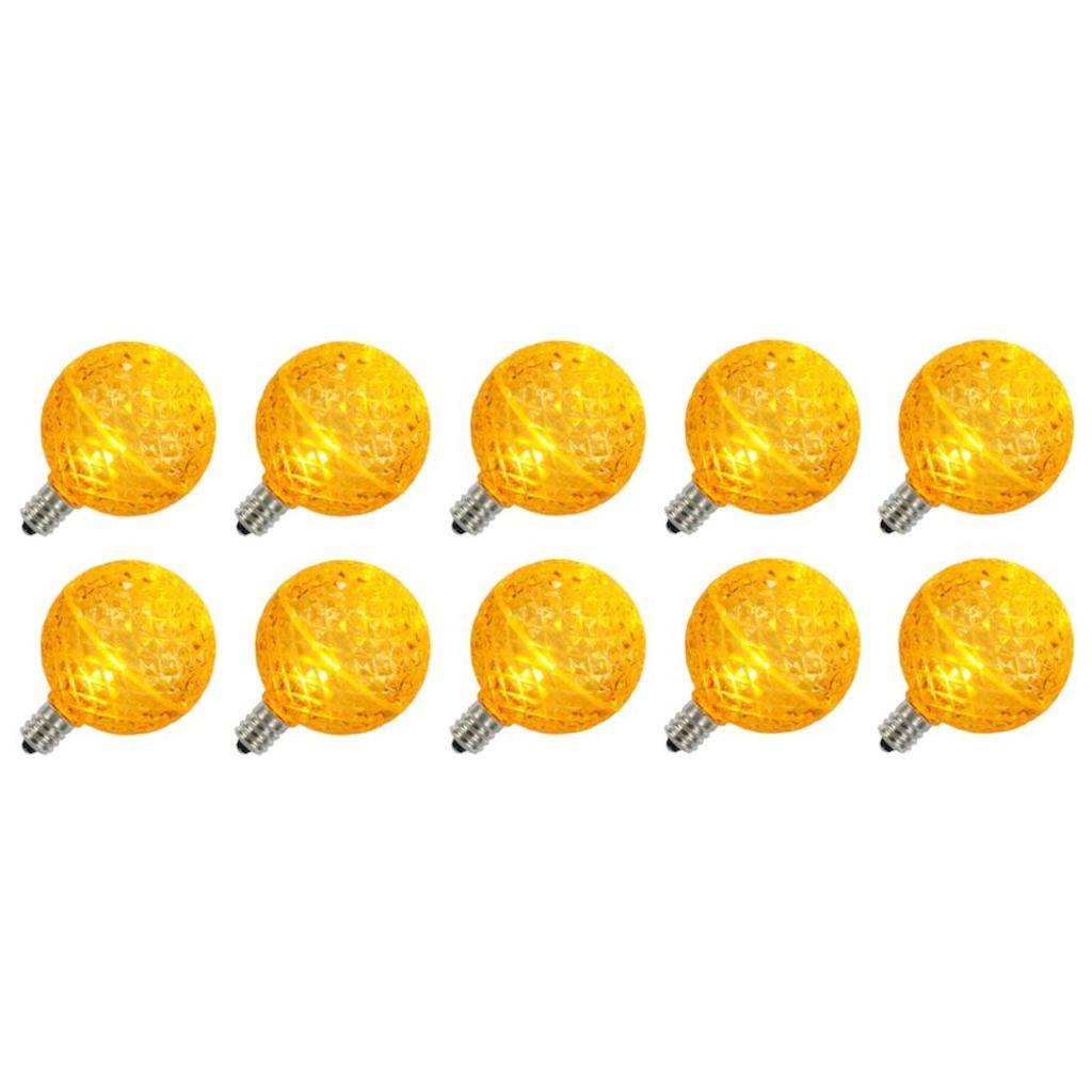 0.38 watt G50 Candelabra Screw Base Yellow Faceted LED (10 pack) 1