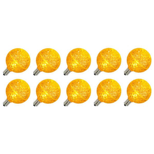 0.38 watt G50 Candelabra Screw Base Yellow Faceted LED (10 pack) 1