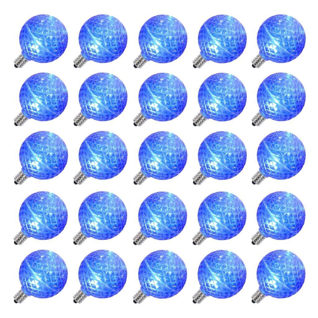 G50 Intermediate Screw Base Blue LED Faceted (25 pack) 1