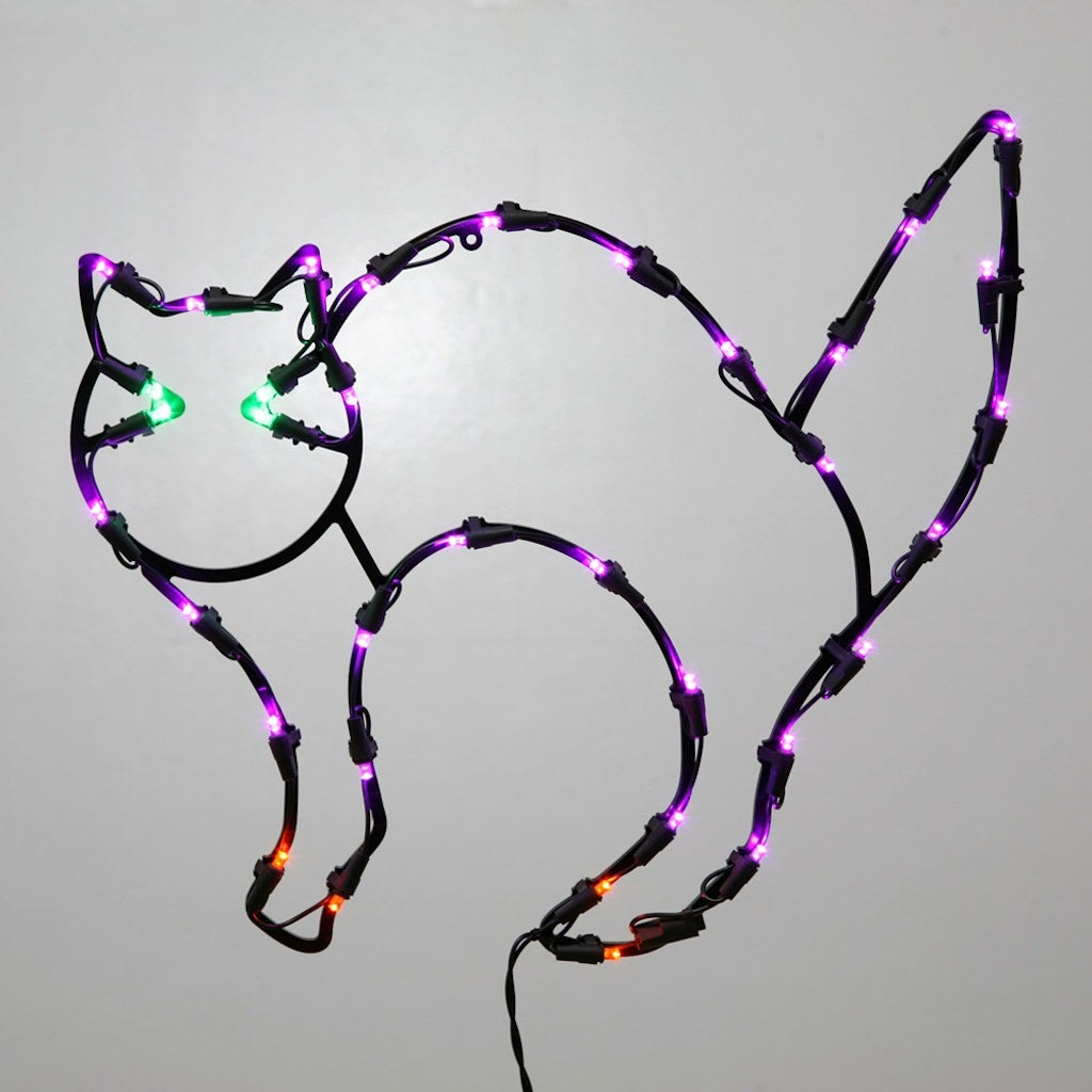 16" x 14" Cat Window Decor 35 Multi-Color Wide Angle LED Lights 1