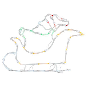 18" x 13" Santa Sleigh Window Decor 35 Multi-Color Wide Angle LED Lights 2