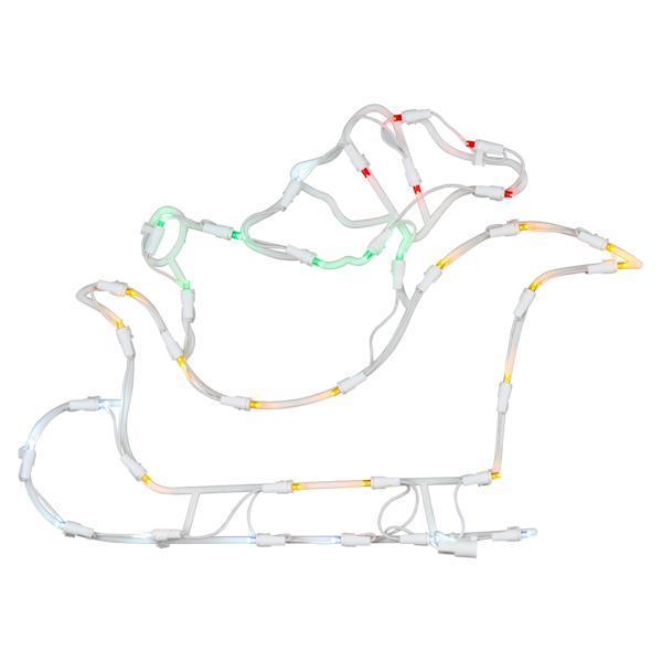 18" x 13" Santa Sleigh Window Decor 35 Multi-Color Wide Angle LED Lights 2