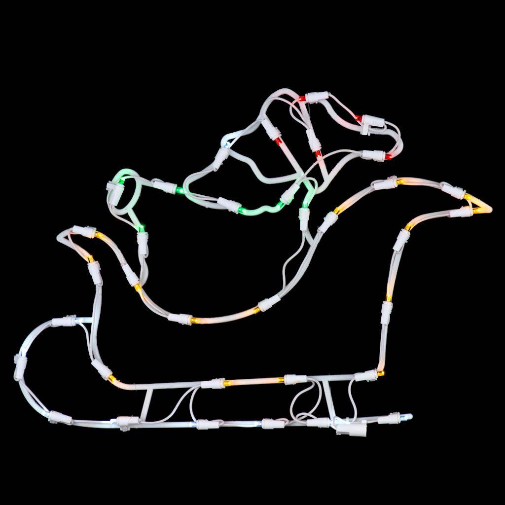 18" x 13" Santa Sleigh Window Decor 35 Multi-Color Wide Angle LED Lights 1