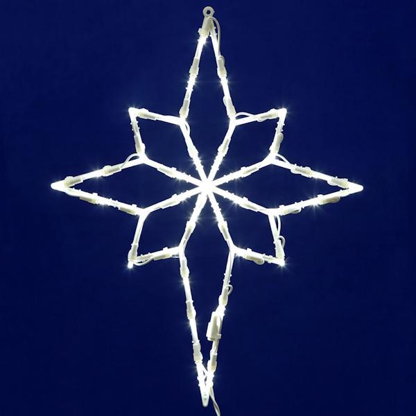 18" x 14" Star of Bethlehem Window Decor 35 Clear Wide Angle LED Lights 2