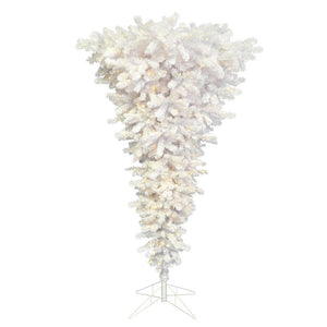 5.5' x 38" White Upside Down Tree with 250 Warm White LED Lights 1