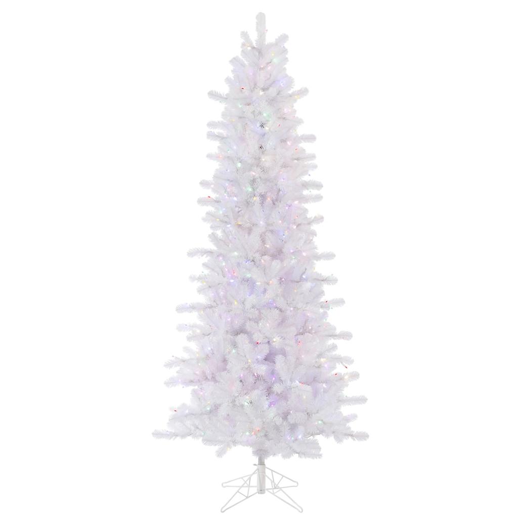 6.5' x 38" Crystal White Pine 400 Multi-Color Italian LED Lights 1